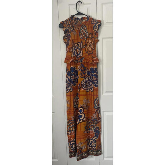 NWT $228 Farm Rio Smocked Wide Leg Jumpsuit XS - Picture 6 of 9